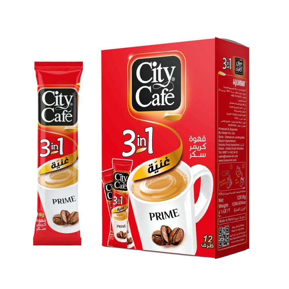 3فى1 - سيتى كافية - قهوة سريعة التحضير - علبة تحتوى على 24 ظرف تكفى لعمل 24 كوب من القهوة سريعة التحضير
